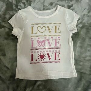 Forever me Kids Love Graphic T-Shirt - White and Pink